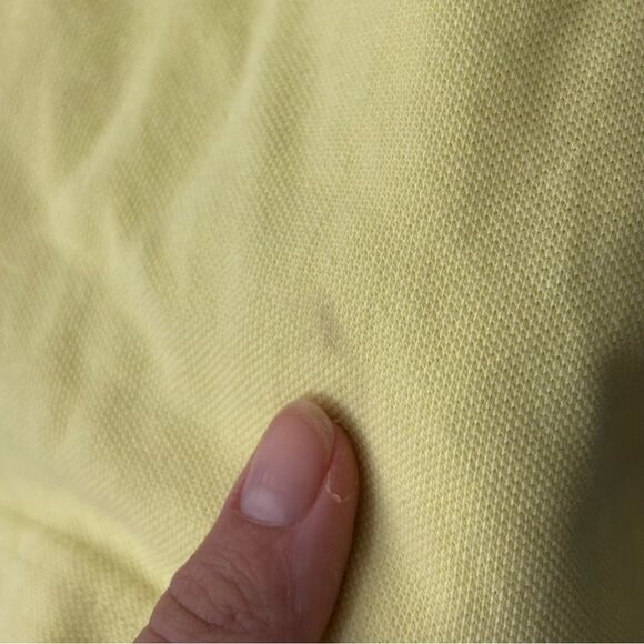 Barbour Light Yellow Polo Shirt with Blue Accents Finkle Polo size XXL - Picture 6 of 8